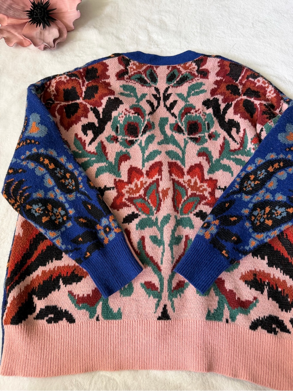 Farm Rio Toucans Scarf Print Cardigan Sweater Small - Picture 3 of 13